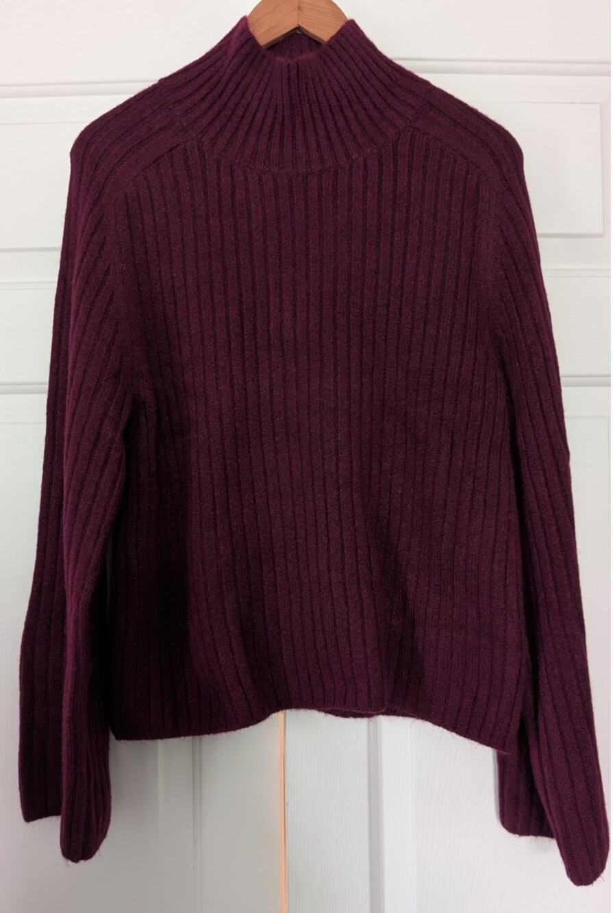 Gap Mockneck Ribbed Cozy Sweater in Beach Plum